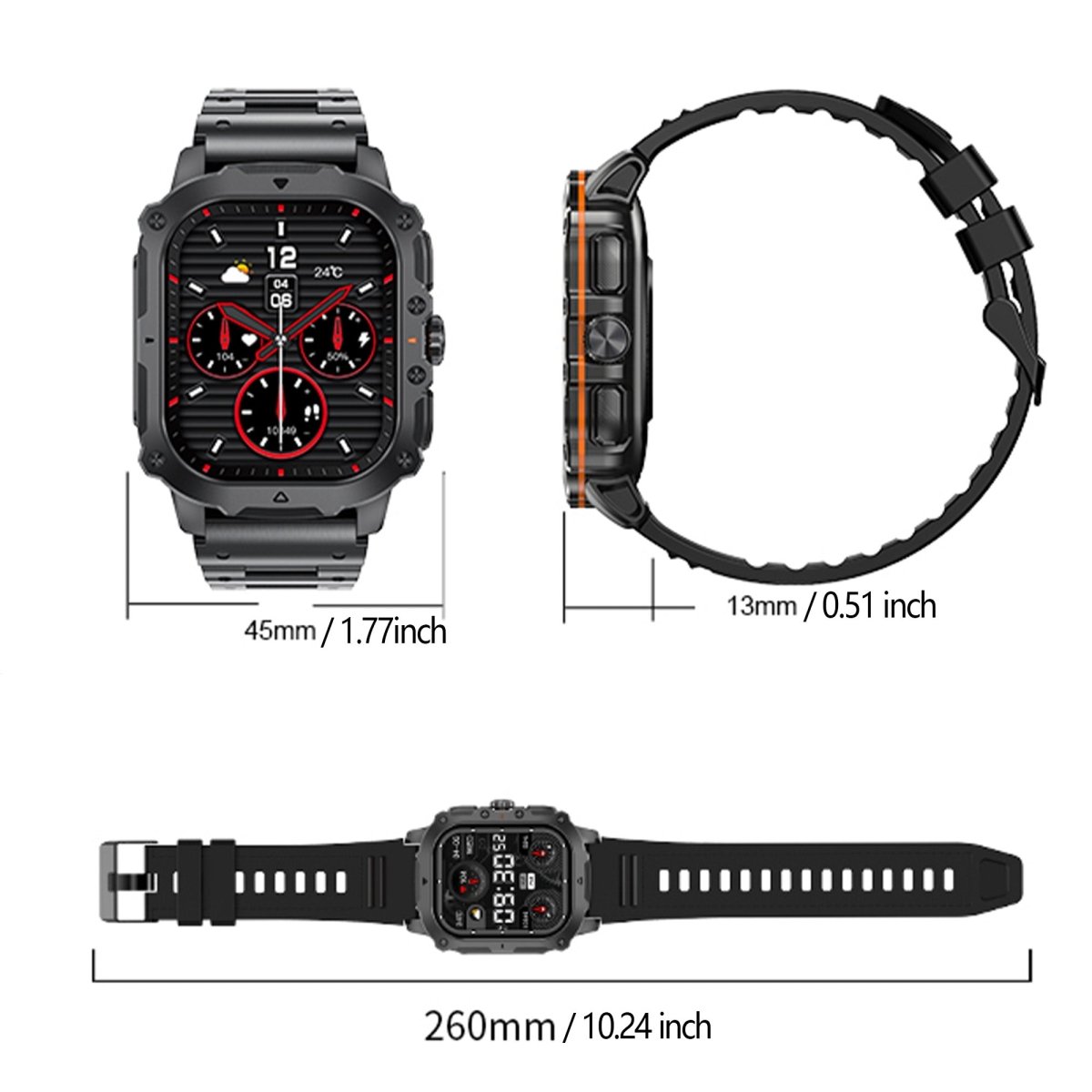 Rugged Multi - Sport Smartwatch – Ultimate Fitness Companion - InspiredGrabs.com