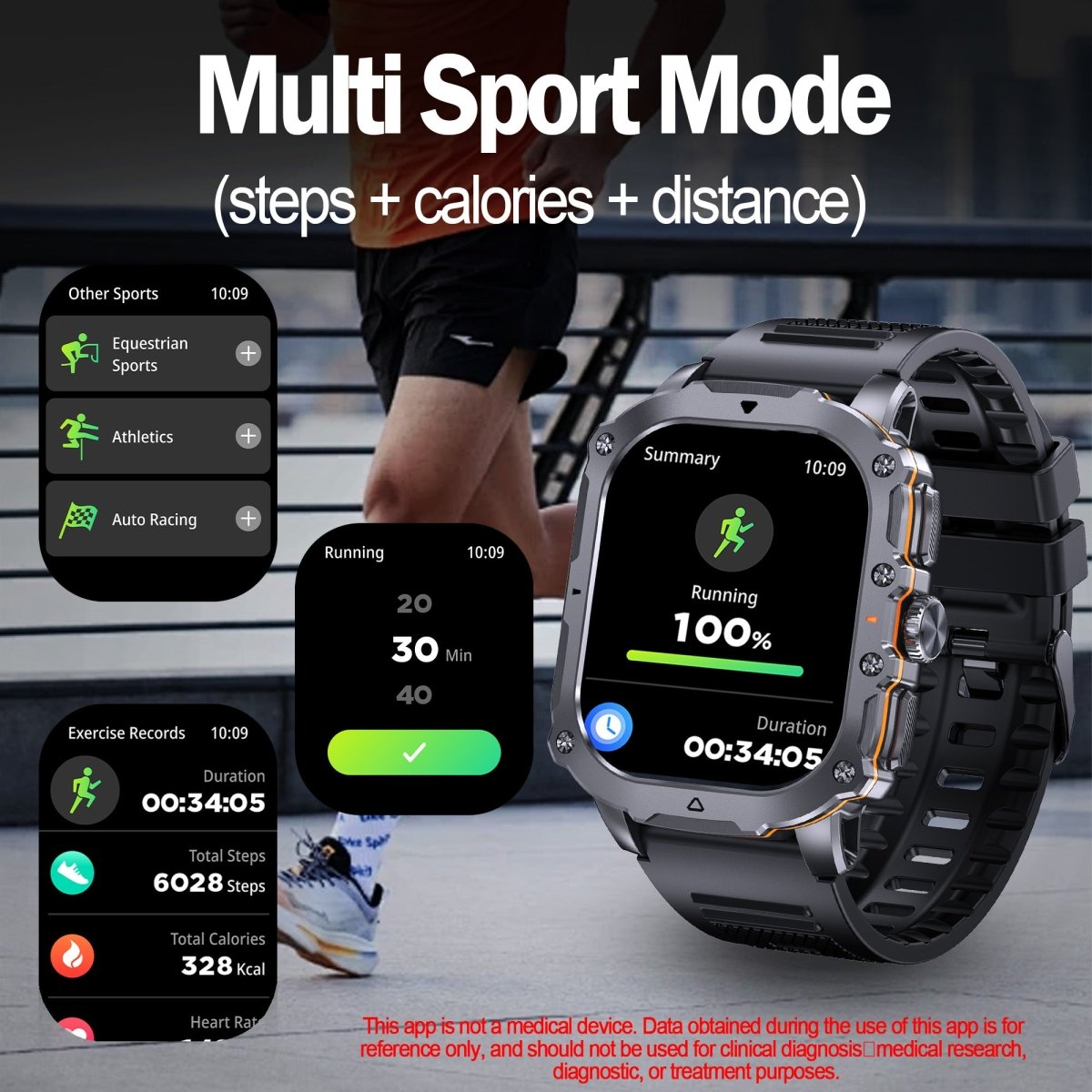 Rugged Multi - Sport Smartwatch – Ultimate Fitness Companion - InspiredGrabs.com