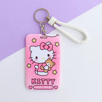 Thumbnail for Sanrio anime card holder Hello kitty kuromi Pochacco cartoon protective cover student bus card ID cute lanyard card holder gift - InspiredGrabs.com