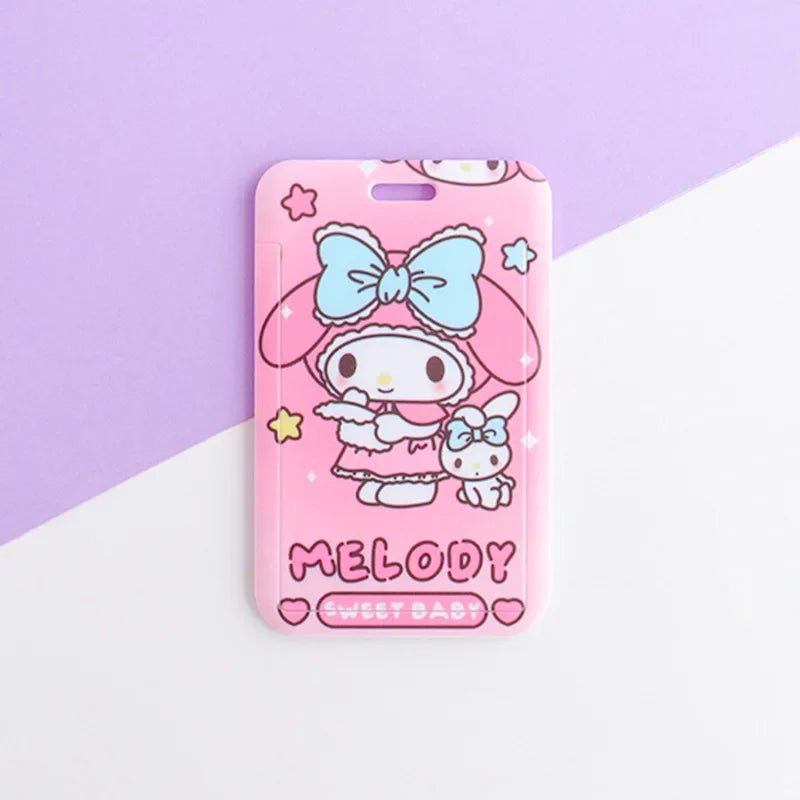 Sanrio anime card holder Hello kitty kuromi Pochacco cartoon protective cover student bus card ID cute lanyard card holder gift - InspiredGrabs.com