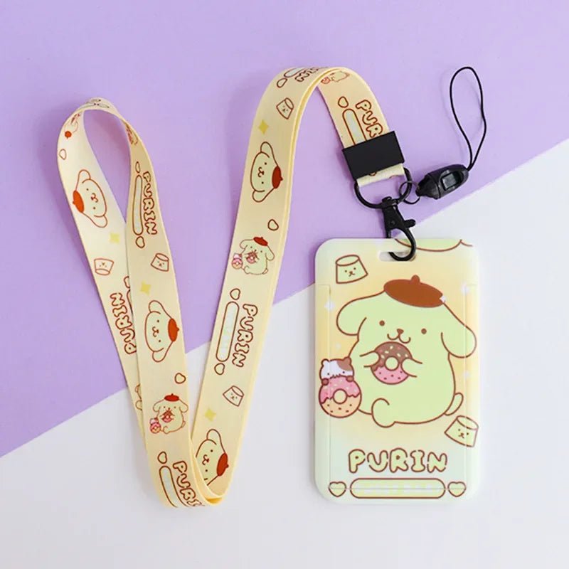 Sanrio anime card holder Hello kitty kuromi Pochacco cartoon protective cover student bus card ID cute lanyard card holder gift - InspiredGrabs.com
