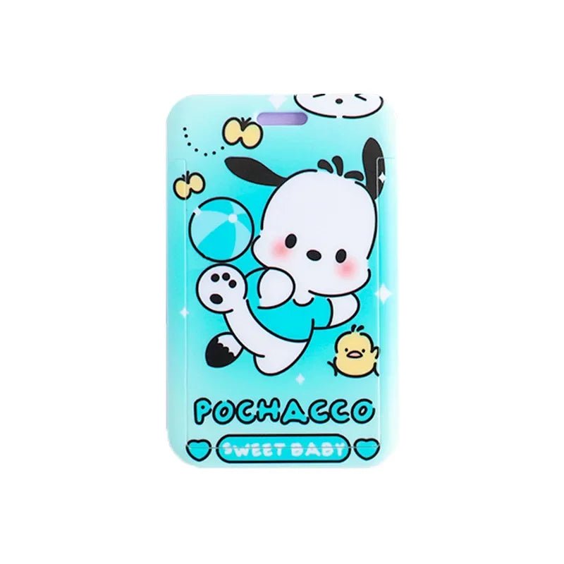 Sanrio anime card holder Hello kitty kuromi Pochacco cartoon protective cover student bus card ID cute lanyard card holder gift - InspiredGrabs.com