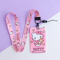 Thumbnail for Sanrio anime card holder Hello kitty kuromi Pochacco cartoon protective cover student bus card ID cute lanyard card holder gift - InspiredGrabs.com