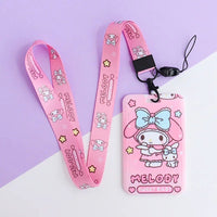Thumbnail for Sanrio anime card holder Hello kitty kuromi Pochacco cartoon protective cover student bus card ID cute lanyard card holder gift - InspiredGrabs.com