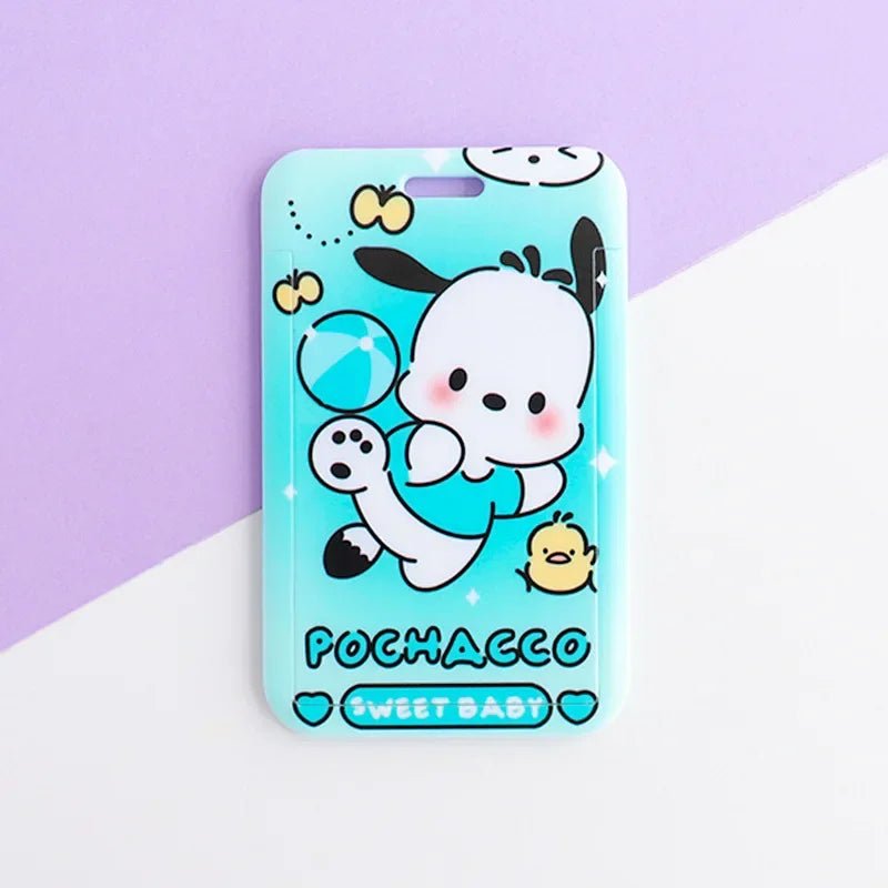 Sanrio anime card holder Hello kitty kuromi Pochacco cartoon protective cover student bus card ID cute lanyard card holder gift - InspiredGrabs.com