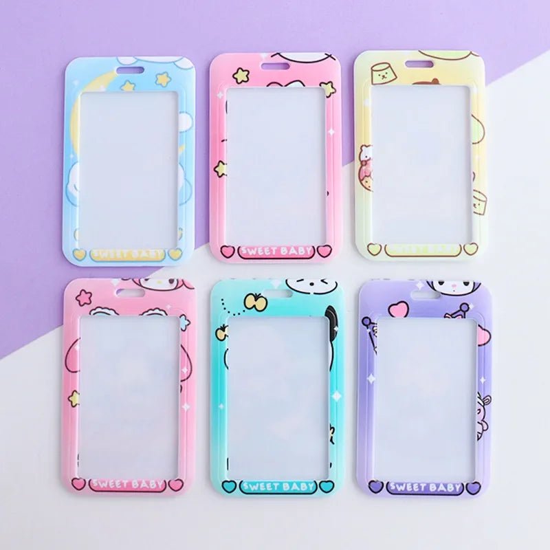 Sanrio anime card holder Hello kitty kuromi Pochacco cartoon protective cover student bus card ID cute lanyard card holder gift - InspiredGrabs.com