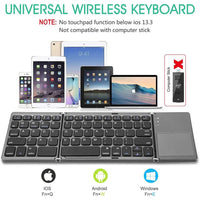Thumbnail for Seenda Foldable Wireless Bluetooth Keyboard with Touchpad - InspiredGrabs.com