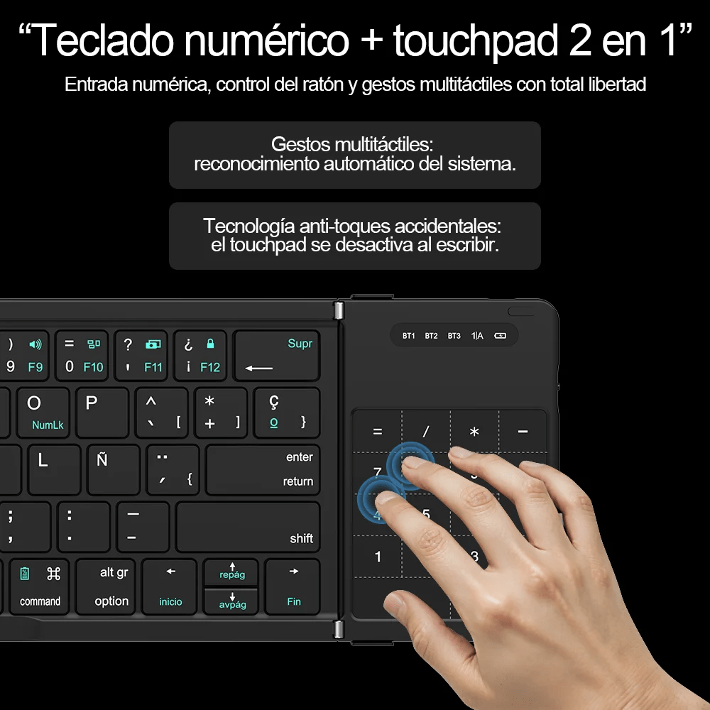 Seenda Foldable Wireless Bluetooth Keyboard with Touchpad - InspiredGrabs.com