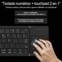 Thumbnail for Seenda Foldable Wireless Bluetooth Keyboard with Touchpad - InspiredGrabs.com