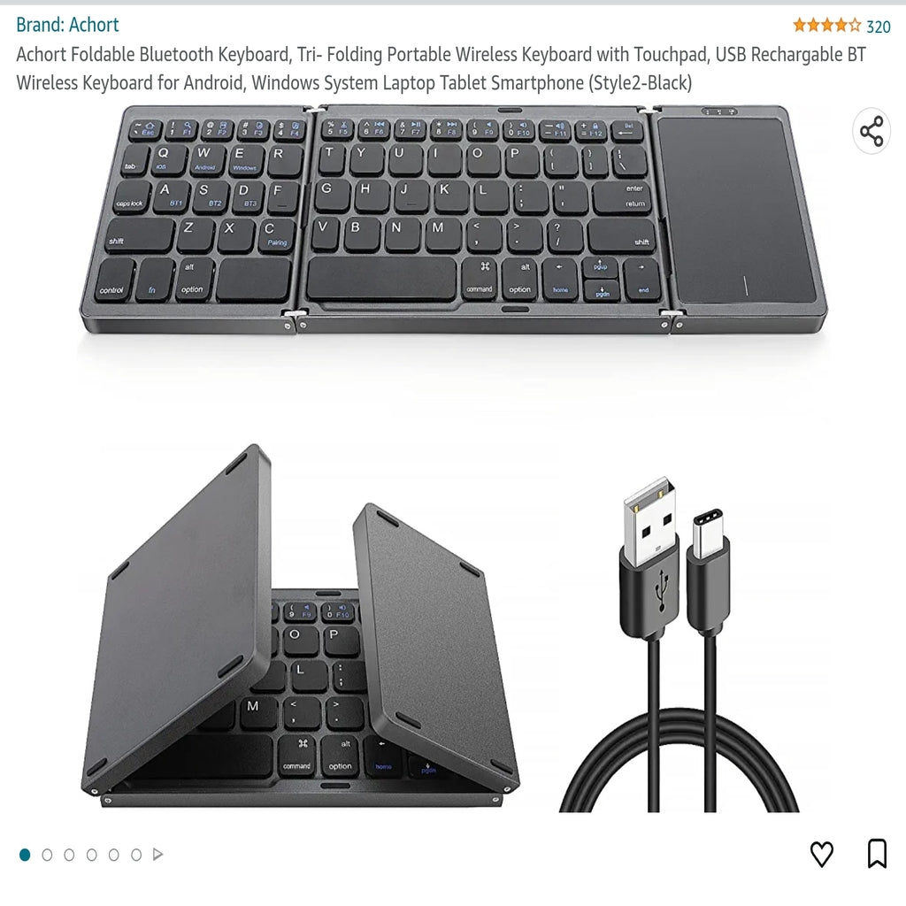 Seenda Foldable Wireless Bluetooth Keyboard with Touchpad - InspiredGrabs.com