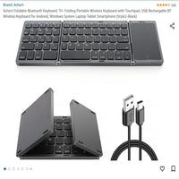 Thumbnail for Seenda Foldable Wireless Bluetooth Keyboard with Touchpad - InspiredGrabs.com