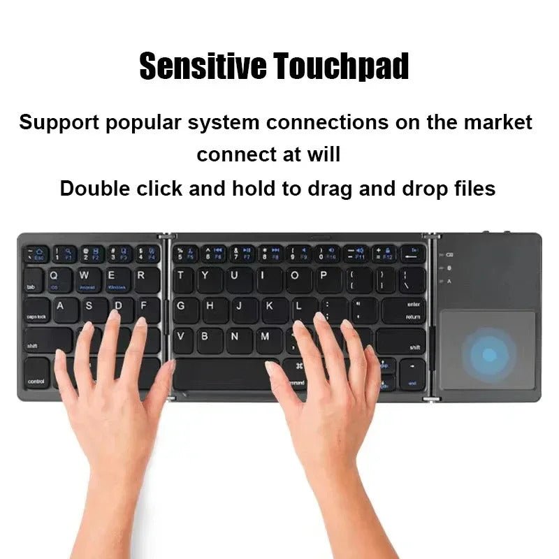 Seenda Foldable Wireless Bluetooth Keyboard with Touchpad - InspiredGrabs.com