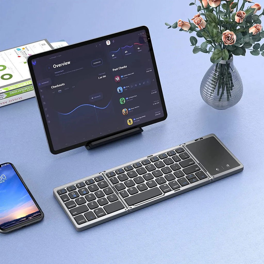 Seenda Foldable Wireless Bluetooth Keyboard with Touchpad - InspiredGrabs.com