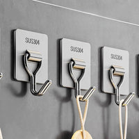 Thumbnail for Self-Adhesive 304 Stainless Steel Towel Hooks – 1, 5 or 10 Pack - InspiredGrabs.com
