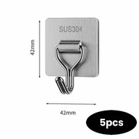 Thumbnail for Self-Adhesive 304 Stainless Steel Towel Hooks – 1, 5 or 10 Pack - InspiredGrabs.com