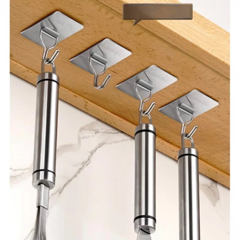 Self-Adhesive 304 Stainless Steel Towel Hooks – 1, 5 or 10 Pack - InspiredGrabs.com