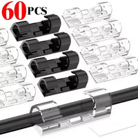 Thumbnail for Self-Adhesive Cable Organizer Clips – 5 to 60 Pack - InspiredGrabs.com
