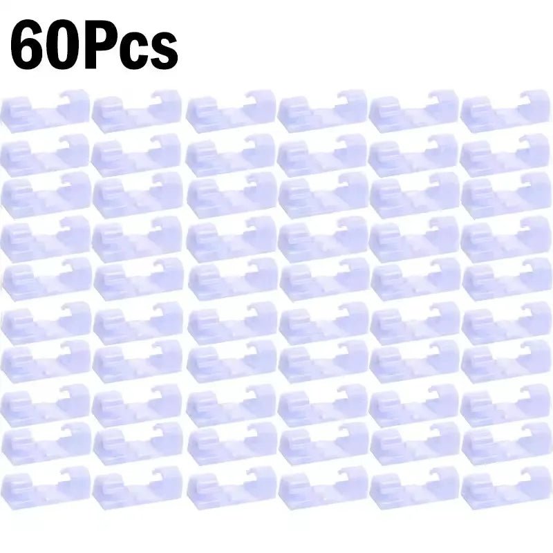 Self-Adhesive Cable Organizer Clips – 5 to 60 Pack - InspiredGrabs.com