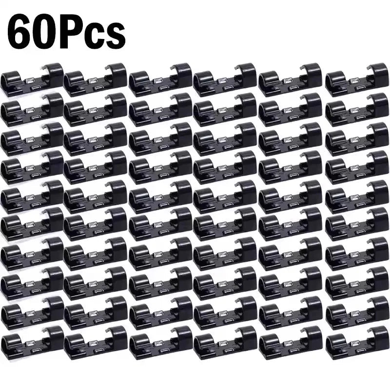 Self-Adhesive Cable Organizer Clips – 5 to 60 Pack - InspiredGrabs.com