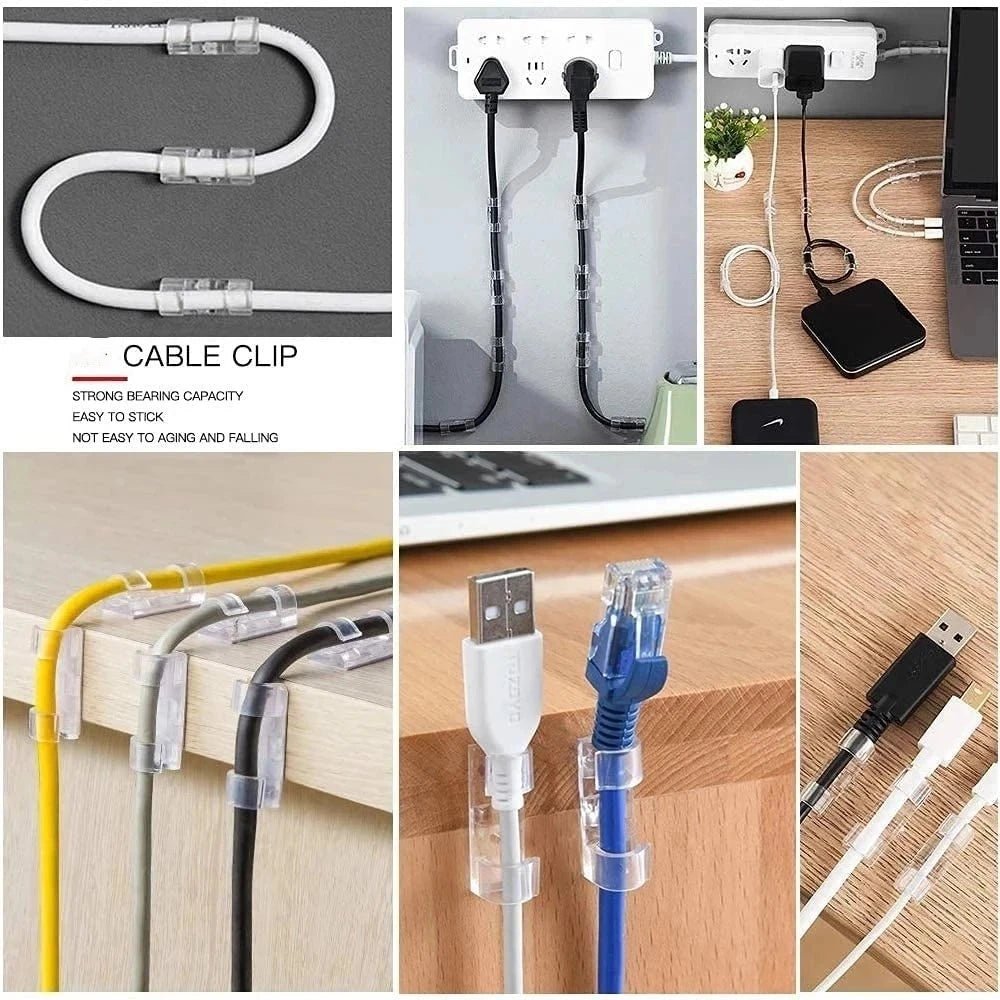 Self-Adhesive Cable Organizer Clips – 5 to 60 Pack - InspiredGrabs.com