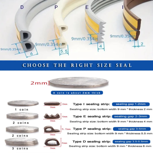 Self-Adhesive Door & Window Weatherstripping – 5 m or 10 m - InspiredGrabs.com