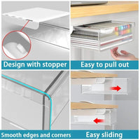 Thumbnail for Self-Adhesive Under-Desk Storage Drawer – Clear Medium - InspiredGrabs.com