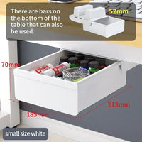 Thumbnail for Self-Adhesive Under-Desk Storage Drawer – Clear Medium - InspiredGrabs.com