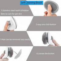 Thumbnail for Self-Cleaning Pet Slicker Brush – Gray - InspiredGrabs.com
