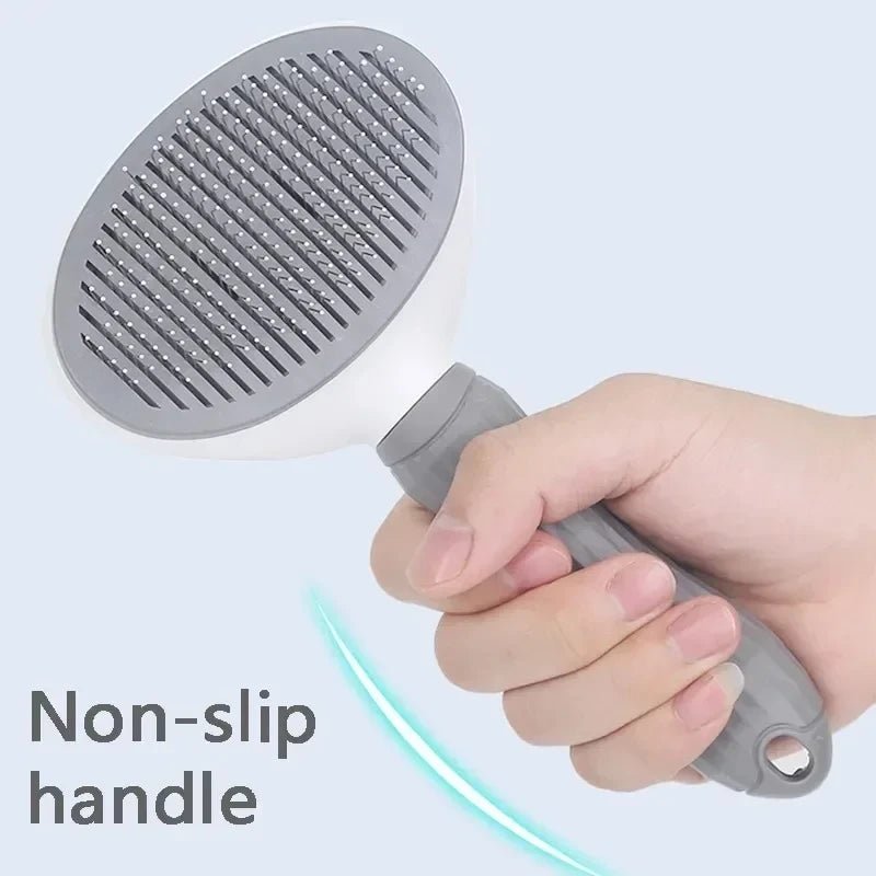 Self-Cleaning Pet Slicker Brush – Gray - InspiredGrabs.com