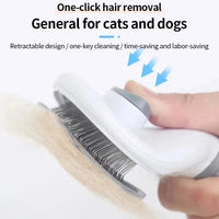 Thumbnail for Self-Cleaning Pet Slicker Brush – Gray - InspiredGrabs.com