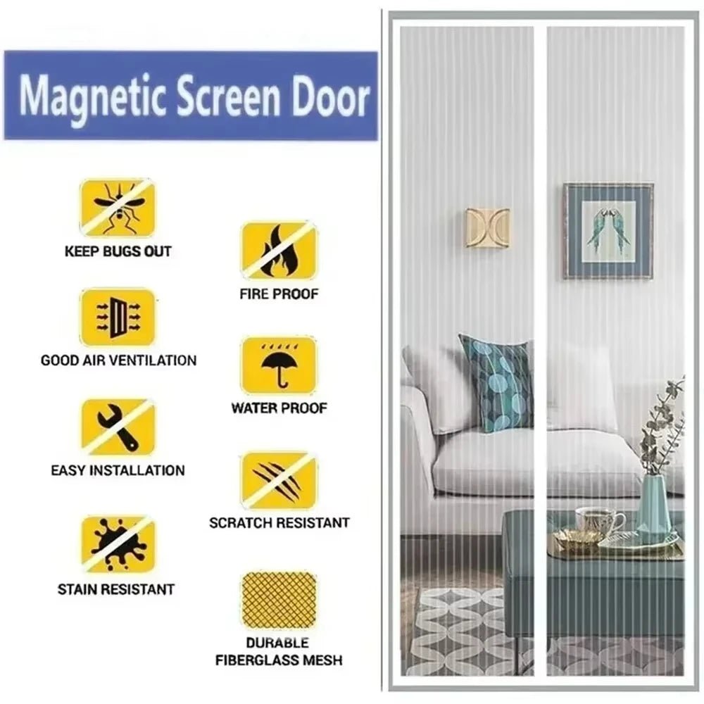 Self-Closing Magnetic Mesh Door Screen – 2 Sizes - InspiredGrabs.com