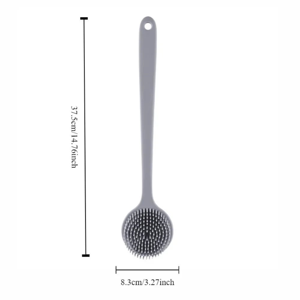 Silicone Back Scrubber with Long Handle – Shower Bath Brush - InspiredGrabs.com