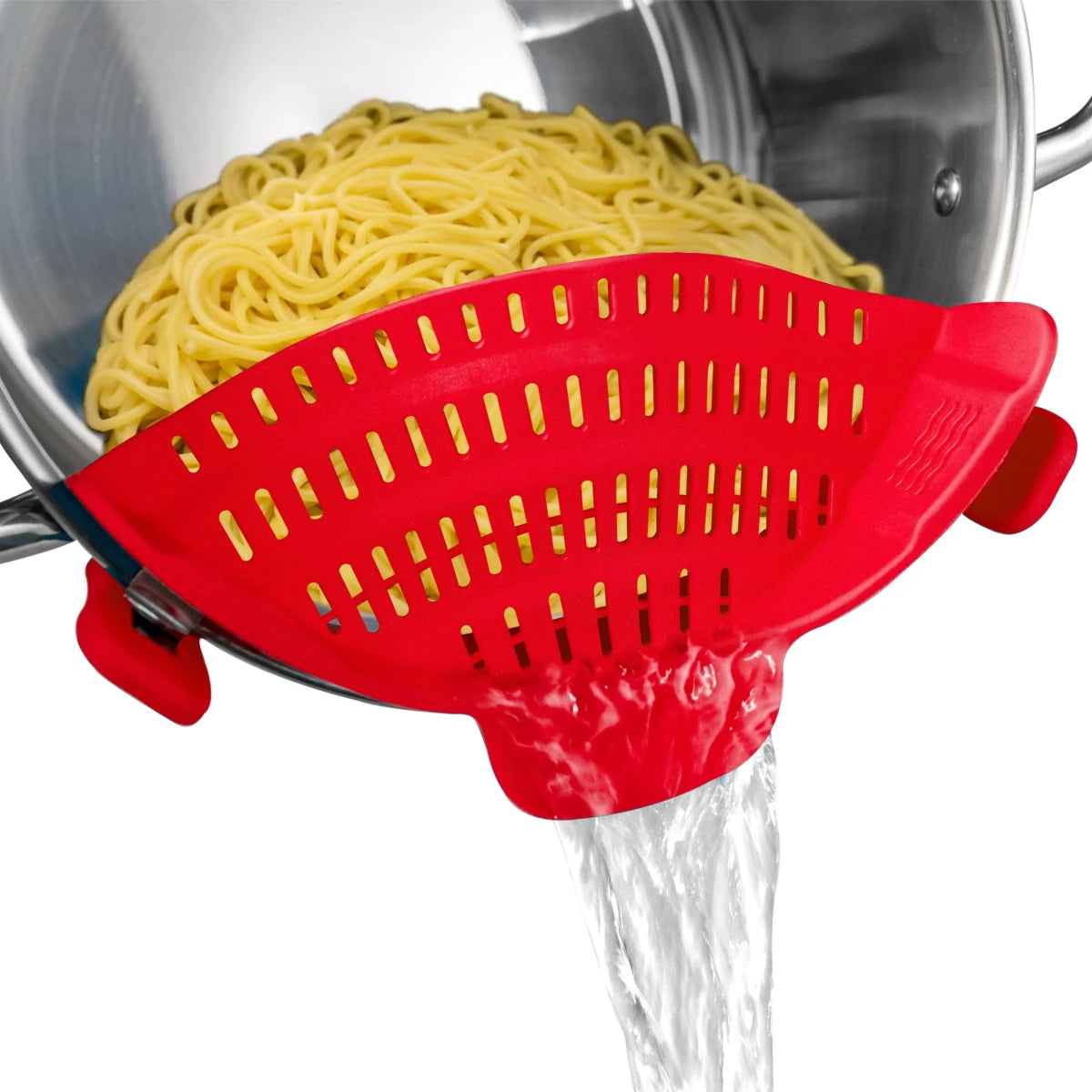 Silicone Clip-On Pot Strainer – Red - InspiredGrabs.com