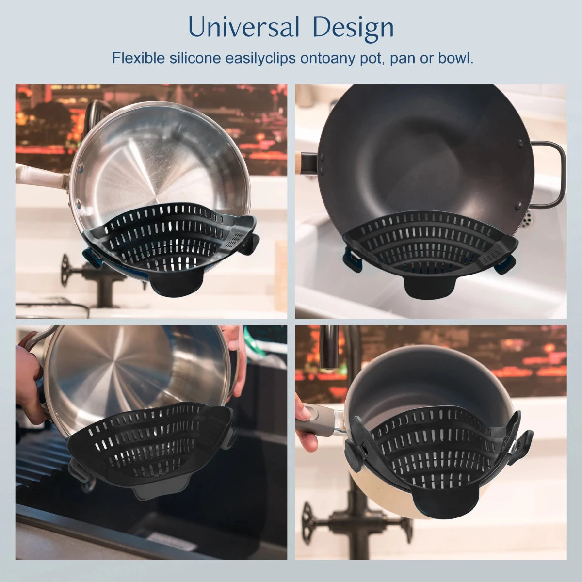 Silicone Clip-On Pot Strainer – Red - InspiredGrabs.com