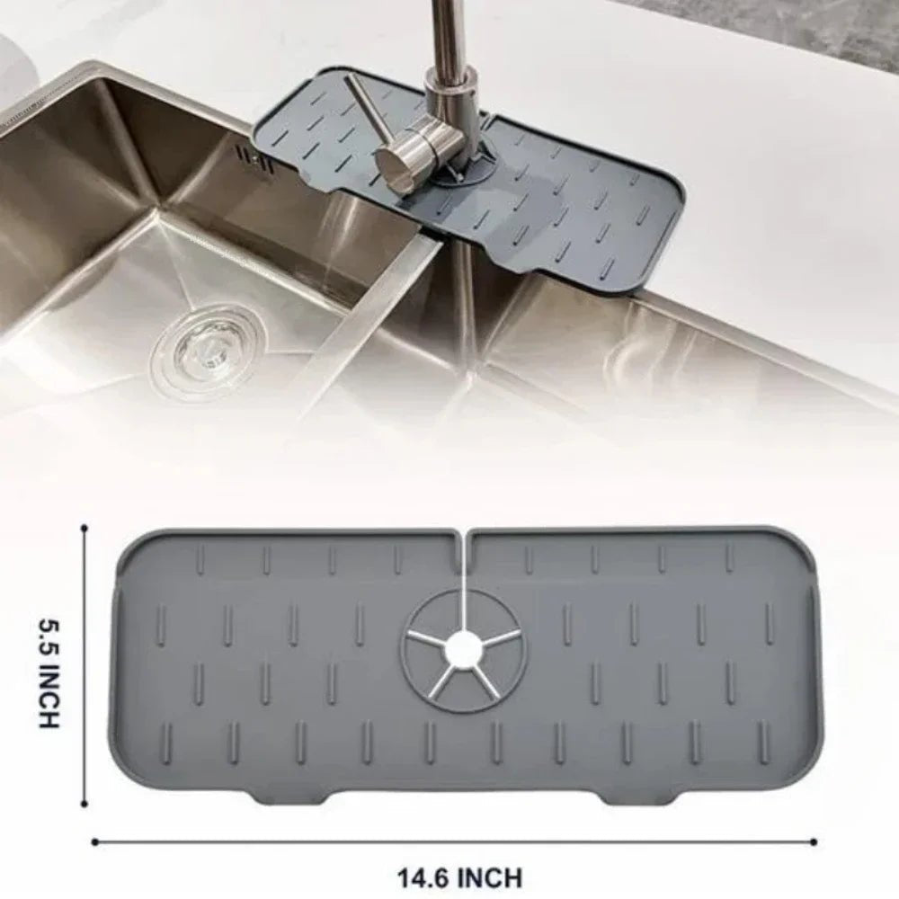 Silicone Faucet Splash Guard & Drain Mat – 3 Colors - InspiredGrabs.com