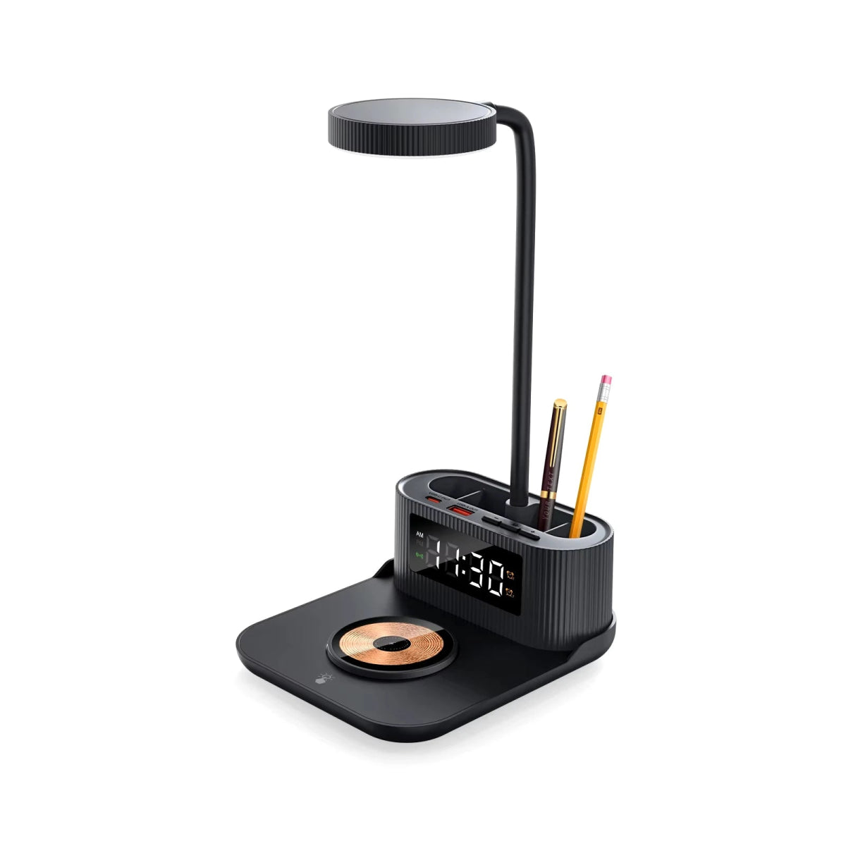 Smart Desk Lamp with Wireless Charger & Clock - InspiredGrabs.com