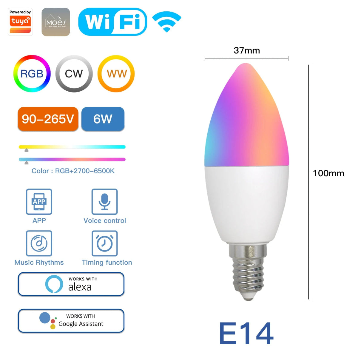 Smart RGB LED Bulb - Voice Control & Dimmable - InspiredGrabs.com