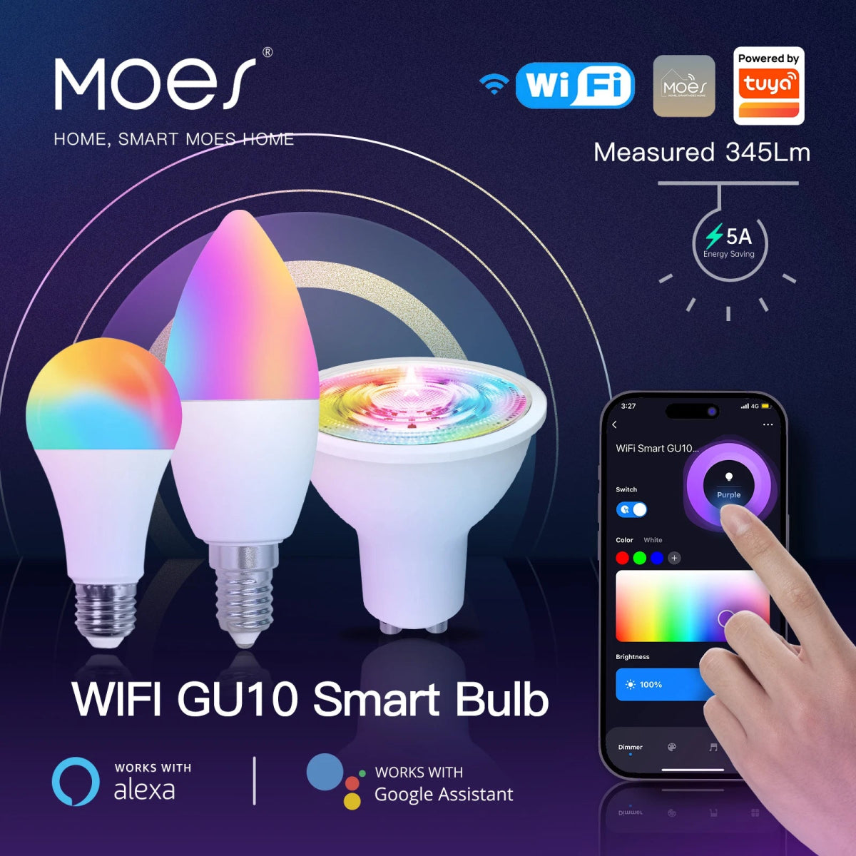 Smart RGB LED Bulb - Voice Control & Dimmable - InspiredGrabs.com
