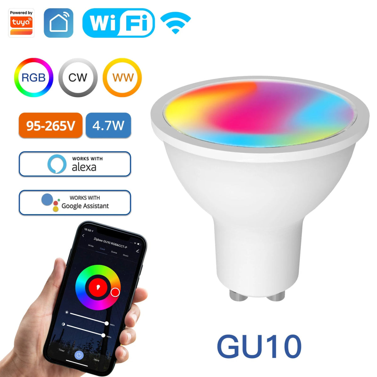 Smart RGB LED Bulb - Voice Control & Dimmable - InspiredGrabs.com