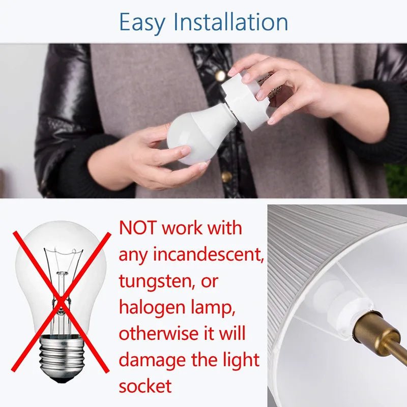 Smart WiFi Lamp Holder E27 - Voice Control Enabled - InspiredGrabs.com