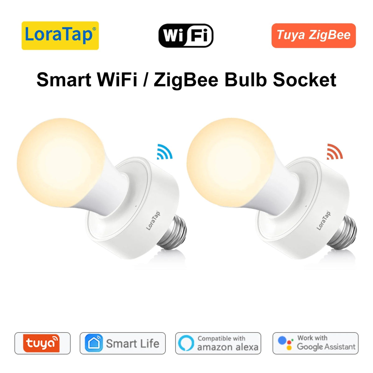 Smart WiFi Lamp Holder E27 - Voice Control Enabled - InspiredGrabs.com