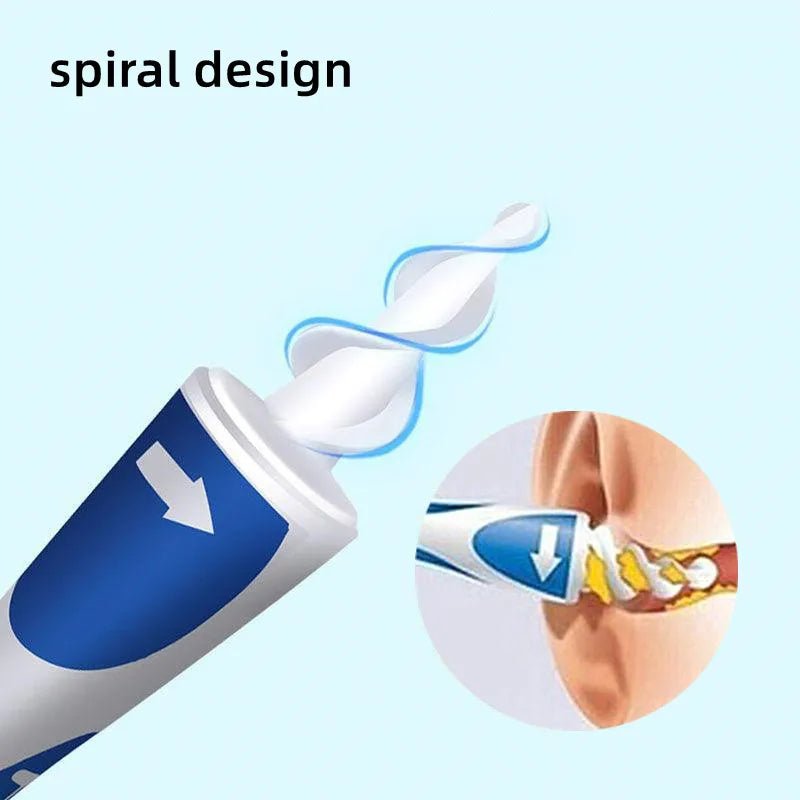 Soft Silicone Ear Wax Removal Tool | Spiral Ear Cleaner with 16 Replacement Heads | Gentle Ear Care Solution - InspiredGrabs.com