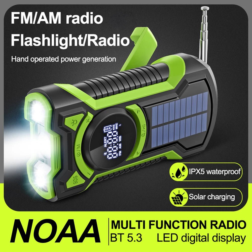 Solar Emergency Radio with 5000mAh Power Bank - InspiredGrabs.com