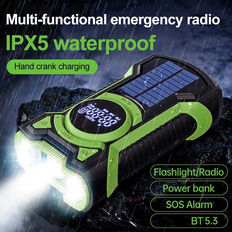 Solar Emergency Radio with 5000mAh Power Bank - InspiredGrabs.com