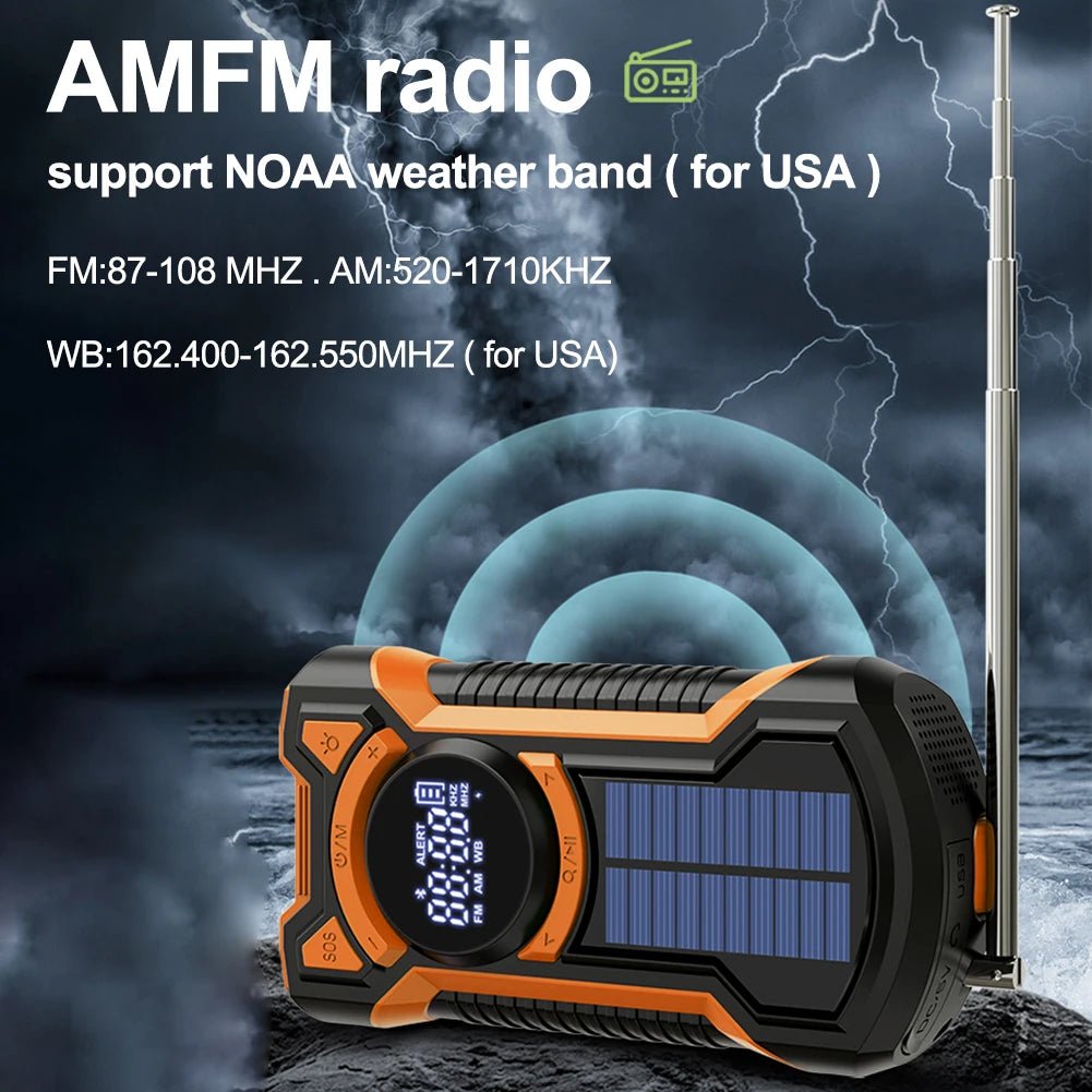 Solar Emergency Radio with 5000mAh Power Bank - InspiredGrabs.com