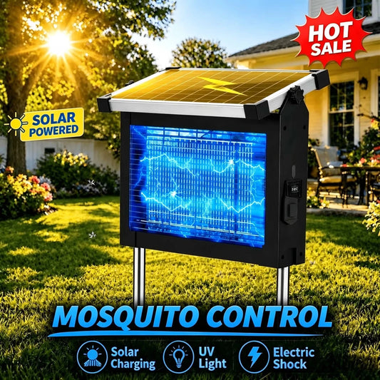 Solar - Powered Outdoor Bug Zapper with 4500V Mosquito Control & Motion Sensor - InspiredGrabs.com