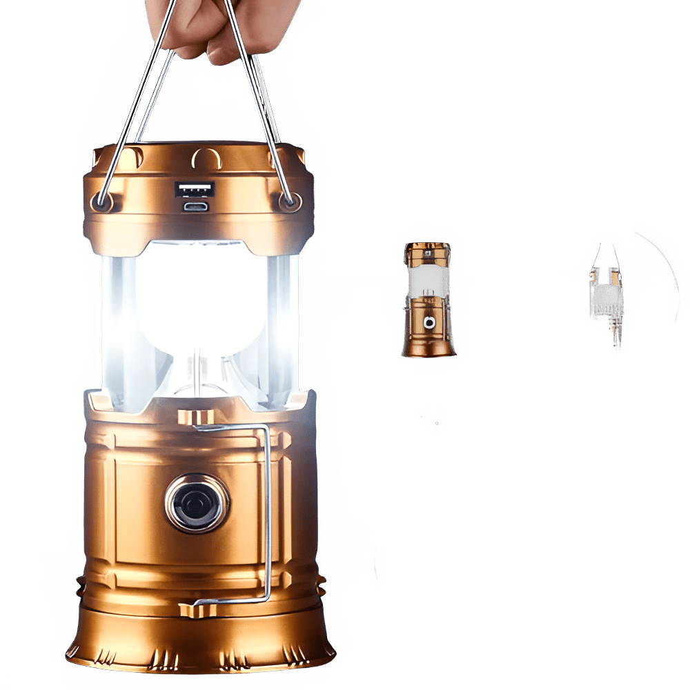 Solar Rechargeable Telescopic LED Lantern for Camping and Hiking - InspiredGrabs.com