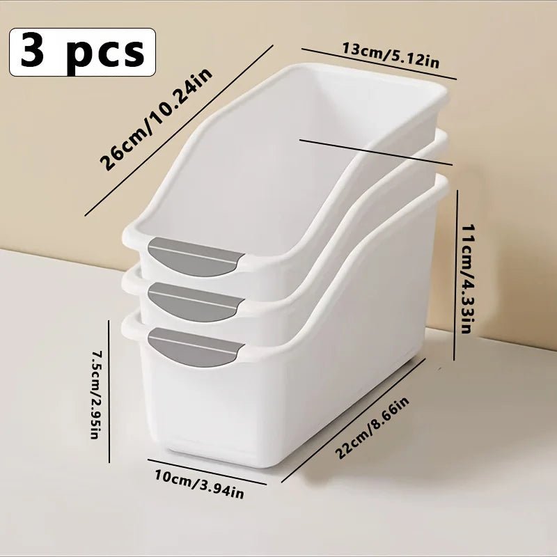 Stackable Open-Front Storage Bins – 1 or 3 Pack - InspiredGrabs.com