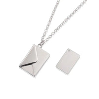 Thumbnail for Stainless Steel Envelope Pendant Necklace with Love Letter Detail - InspiredGrabs.com