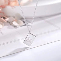 Thumbnail for Stainless Steel Envelope Pendant Necklace with Love Letter Detail - InspiredGrabs.com